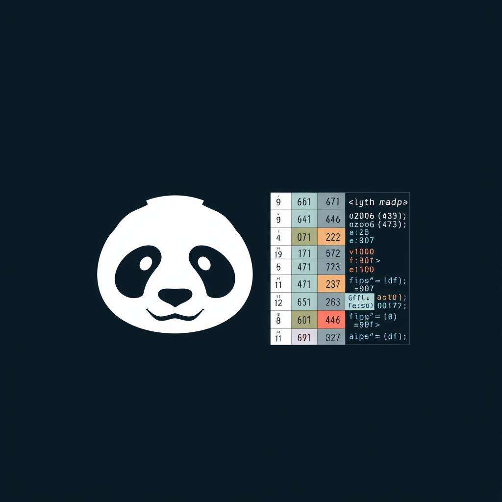 Pandas library logo with data manipulation visualization for Python data analytics