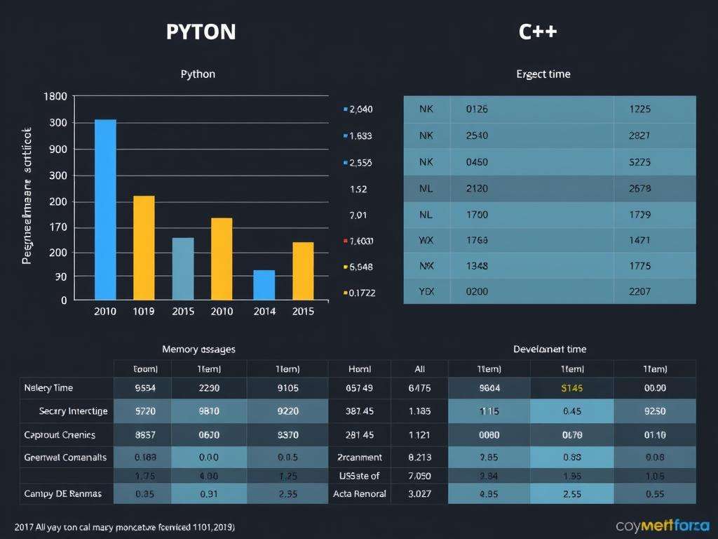 Performance comparison between Python and C++ for different AI tasks