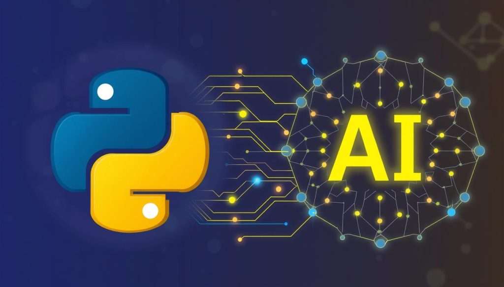 Symbolic representation of Python and AI working together to solve complex problems